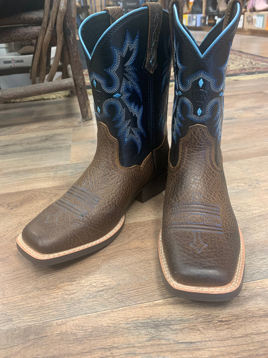 ARIAT BOYS' TOMBSTONE WESTERN BOOTS - BROAD SQUARE TOE