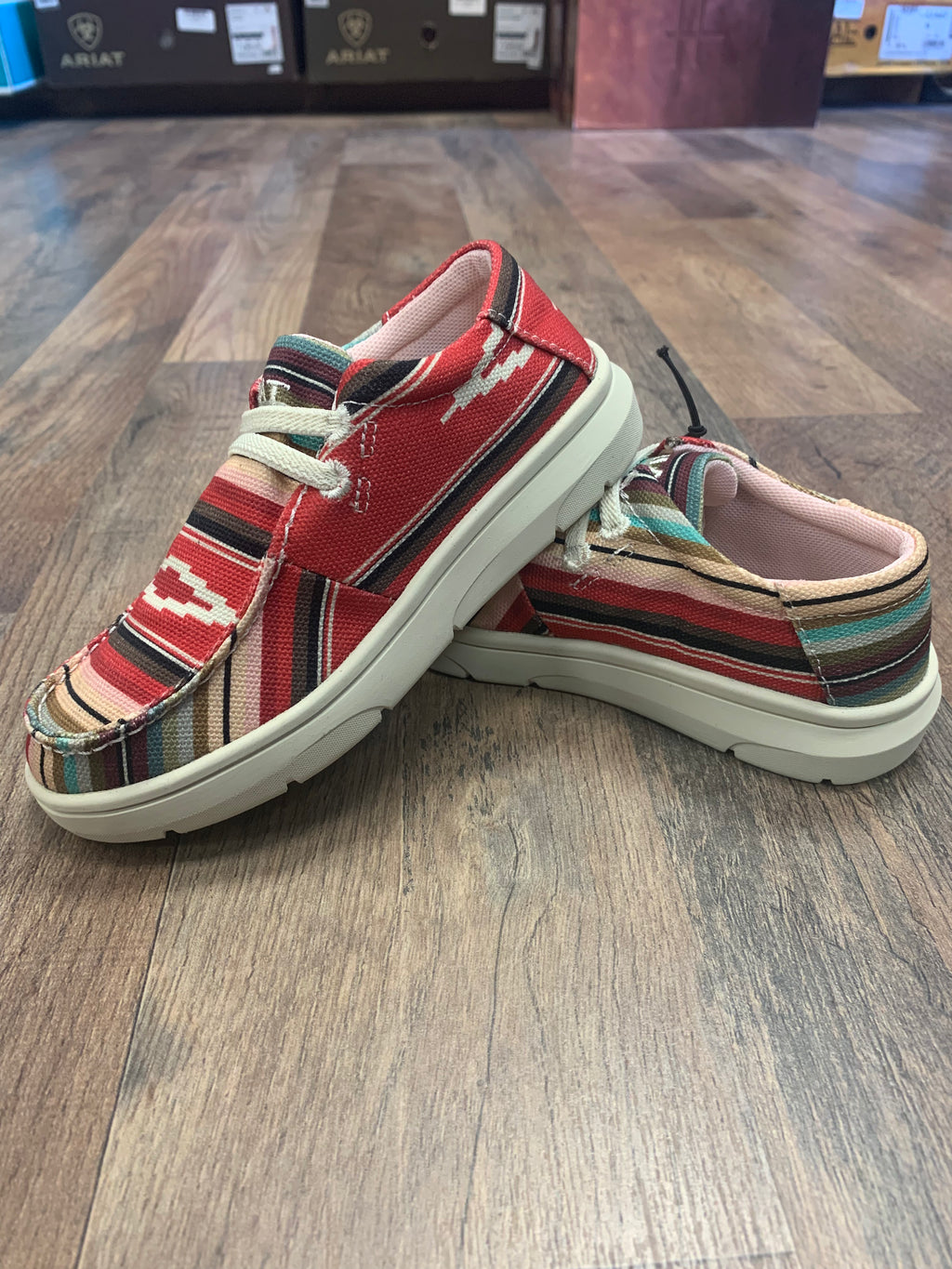 ARIAT GIRLS' CRUISER PASTEL SERAPE FLX FOAM LACE-UP CASUAL HILO - ROUND TOE