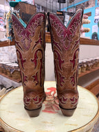 Corral Women's Orix Inlay Embroidery Wing Top Snip Toe C3924