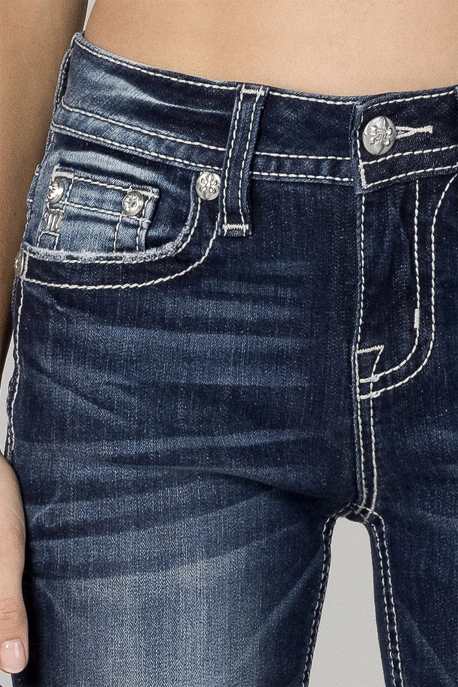 Miss Me Double Horseshoe Mid-Rise Bootcut Jeans