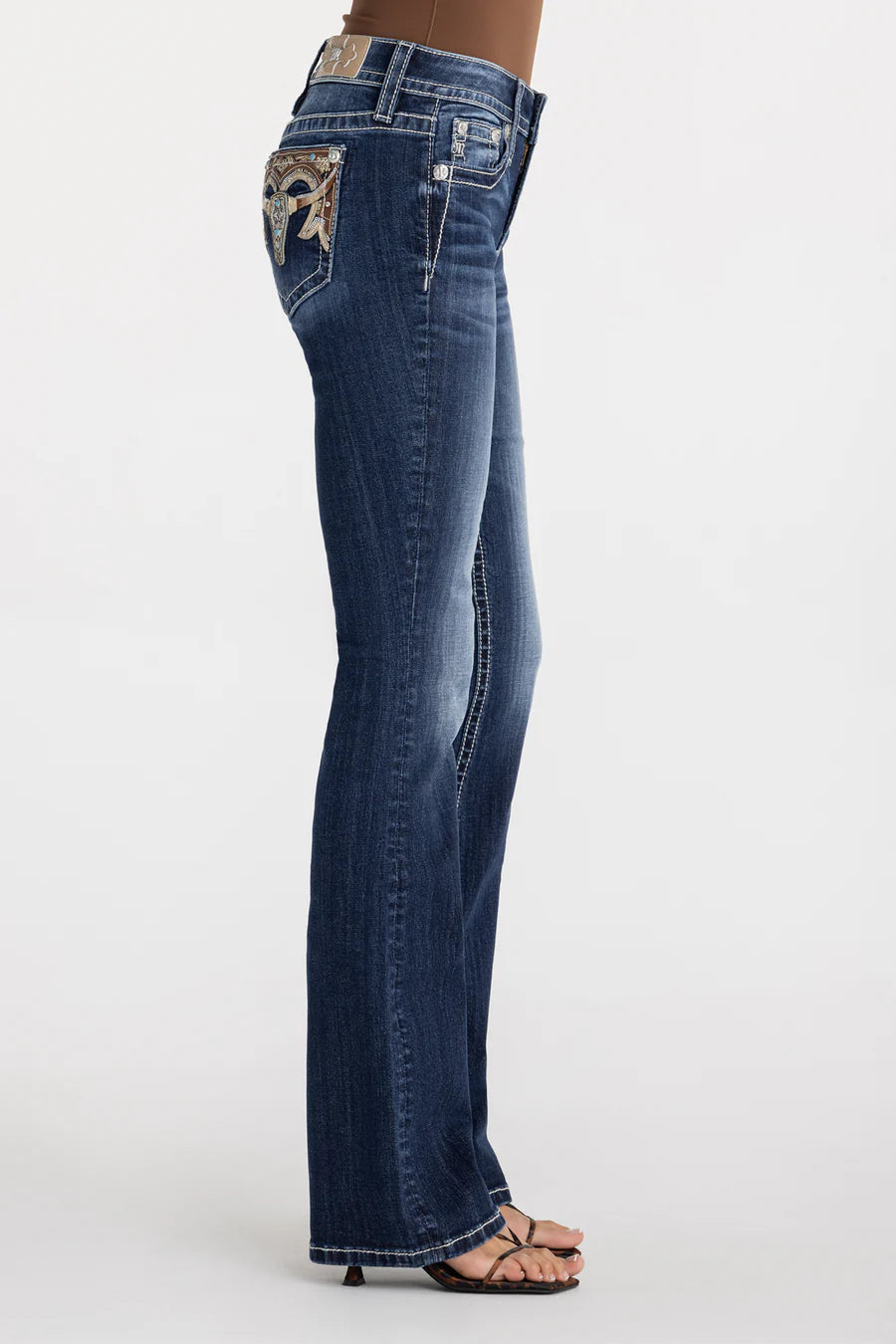 Blue jeans on a white background