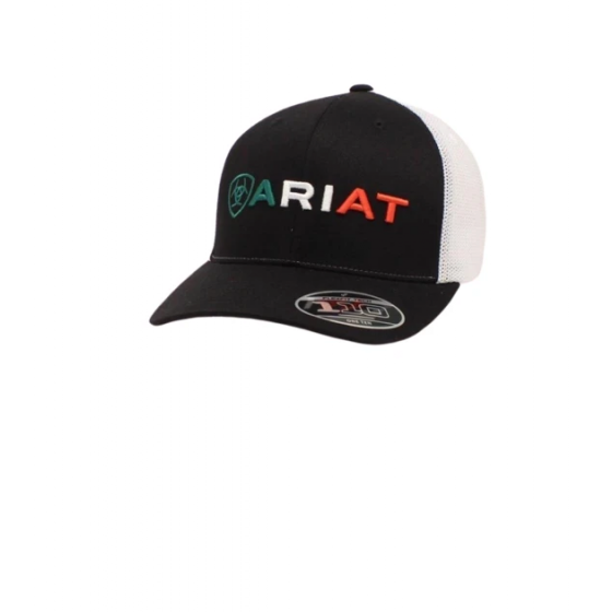 Ariat Black Mexican Flag Men's Snap Back Hat A300012201