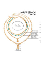 Gold Plated Cowgirl Fashion Turquoise Beading Necklace Set