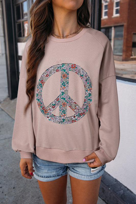 Floral Peace Symbol Sweatshirt