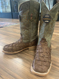 CORRAL  Corral Men's Brown Turquoise Fish Embroidery Square Toe Western Boots A4048