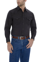 Men's Ely Cattleman Long Sleeve Solid Western Snap Shirt