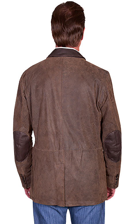 Scully Leather Blazer with Elbow Patches in Brown