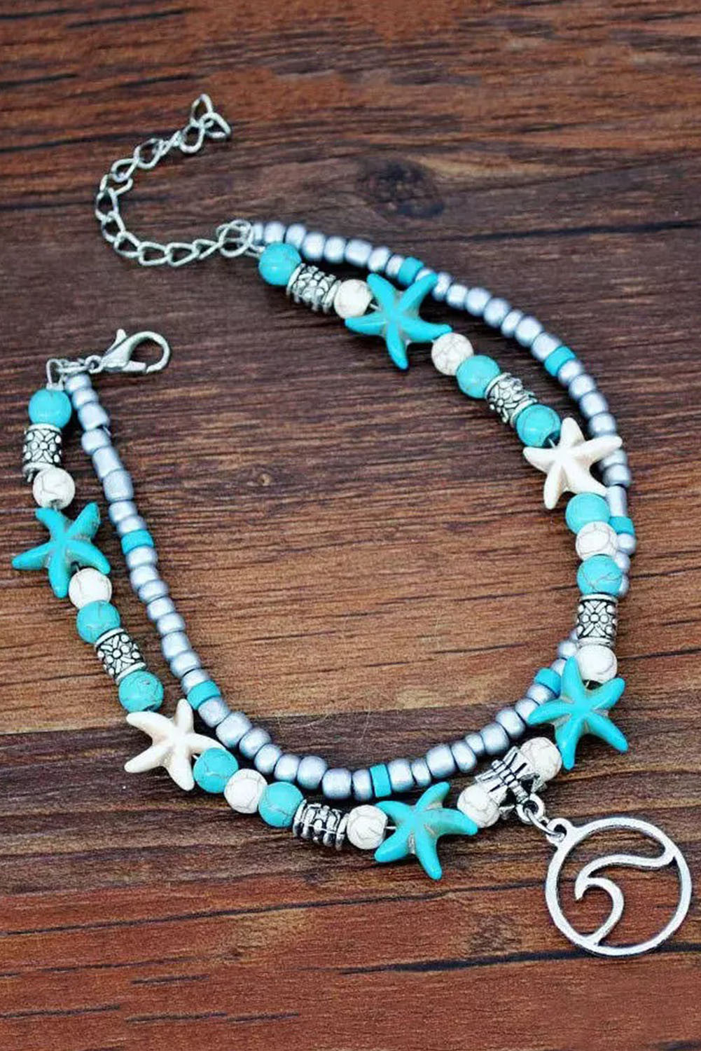 Sky Blue Beach Double Anklet - Boot N Shoot