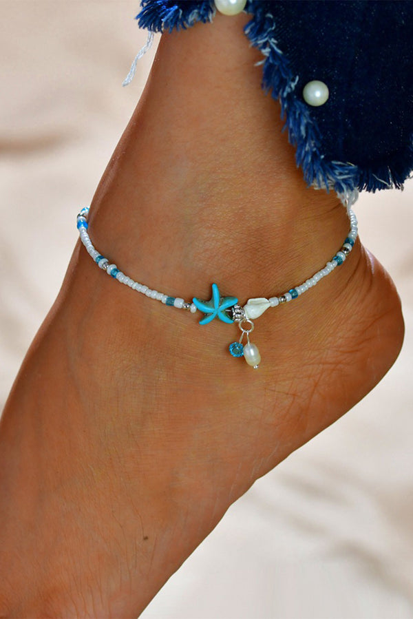 anklet White Starfish Beaded Foot Anklet