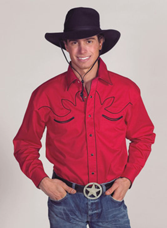 Men's Retro Western Shirt RED - Boot N Shoot