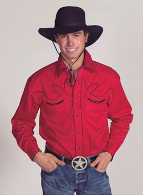 Men's Retro Western Shirt RED