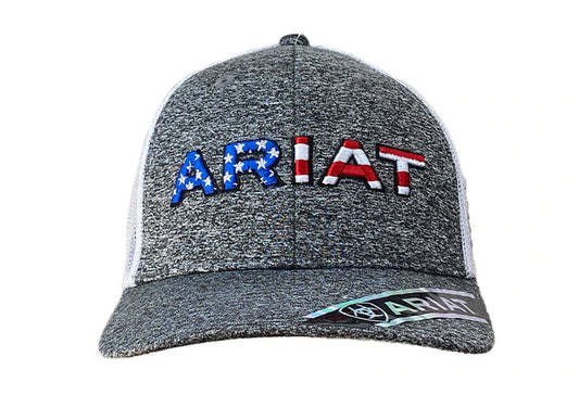 ARIAT MNS EMBRDRD USA GRY CAP A300009406