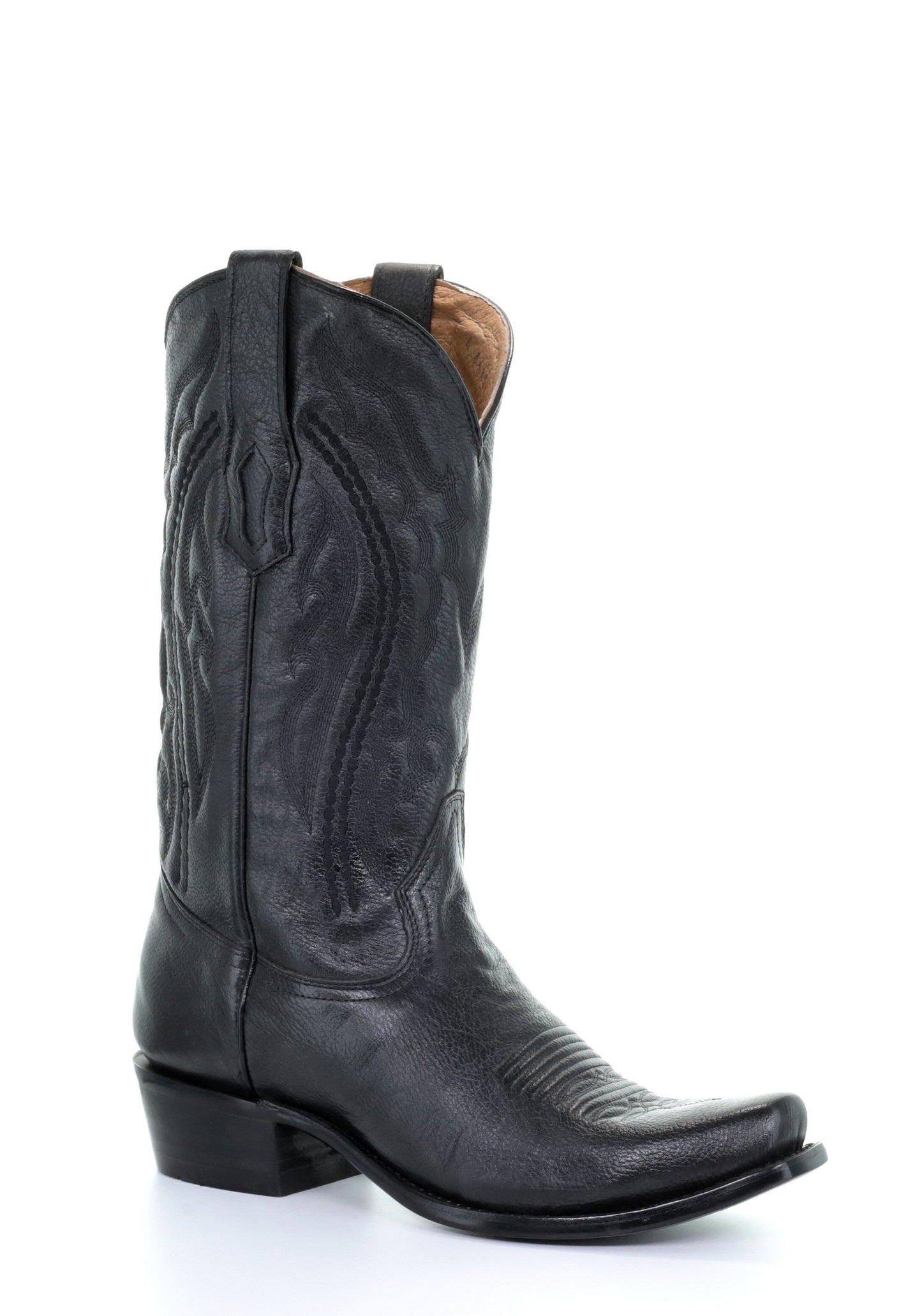 Corral Men's Black Embroidery Narrow Square Toe Cowboy Boots - A3446