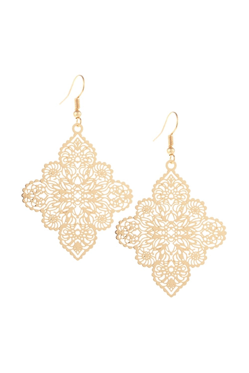 MOROCCAN FILIGREE EARRINGS-GOLD - Boot N Shoot