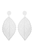 LEAF FILIGREE DROP EARRINGS-SILVER - Boot N Shoot