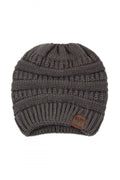 KNITTED PONYTAIL BEANIE