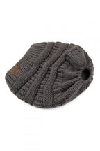 KNITTED PONYTAIL BEANIE