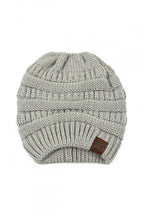 KNITTED PONYTAIL BEANIE