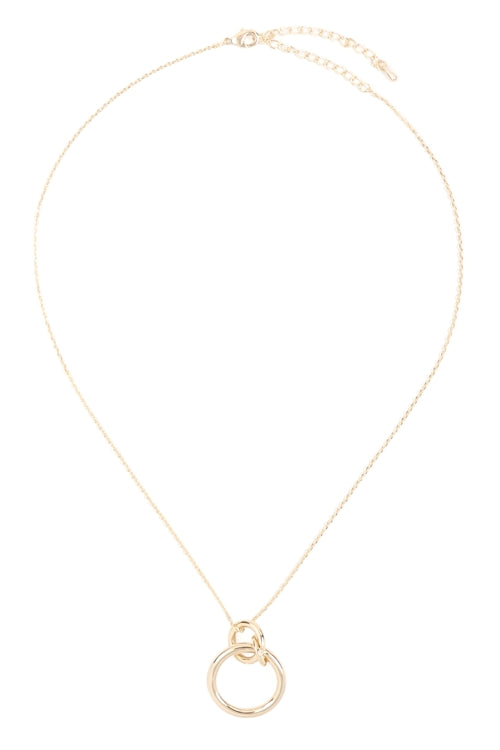 LINKED RING NECKLACE-GOLD