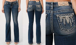 FEATHERY LONGHORN MID-RISE BOOTCUT M3783B / K1181