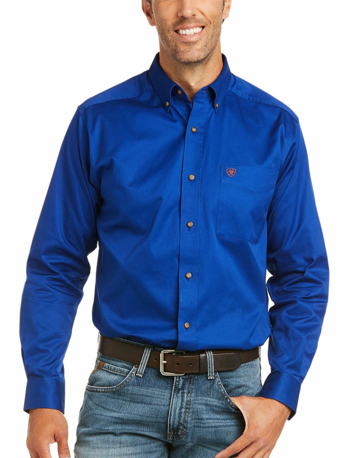 Ariat Men's Casual Solid Button Down Shirt - Ultramarine