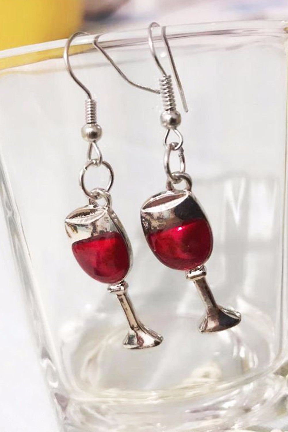 red wine earrings