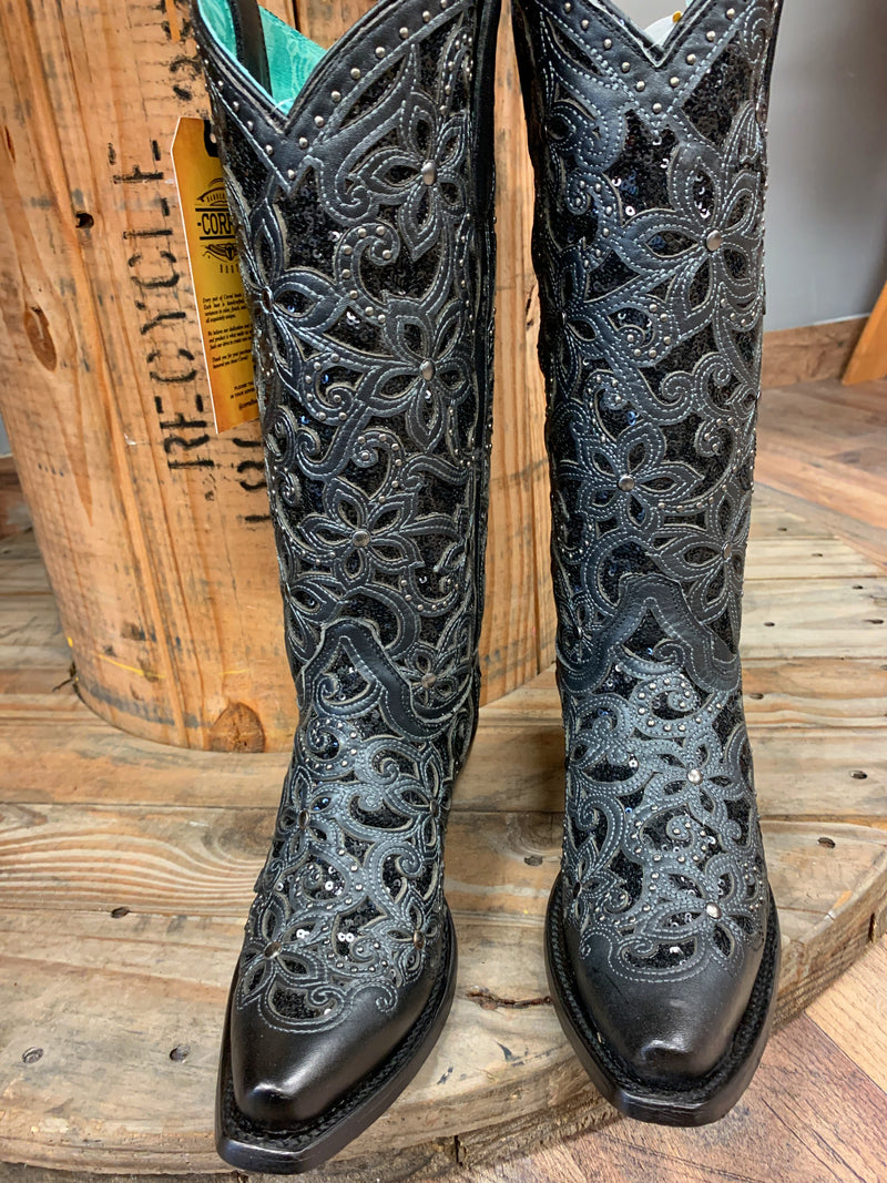 Corral Black Inlay & Embroidery A3752