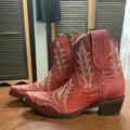 CORRAL  Circle G by Corral Women's Red Embroidery & Zipper Cowgirl Ankle Bootie L5704