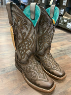 Corral Tan Overlay & Embroidery Square Toe C3769