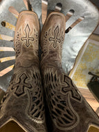 Corral Brown Black Wing And Cross Square Toe A1197