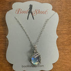 Silver Twisted Moonlight Stone Necklace