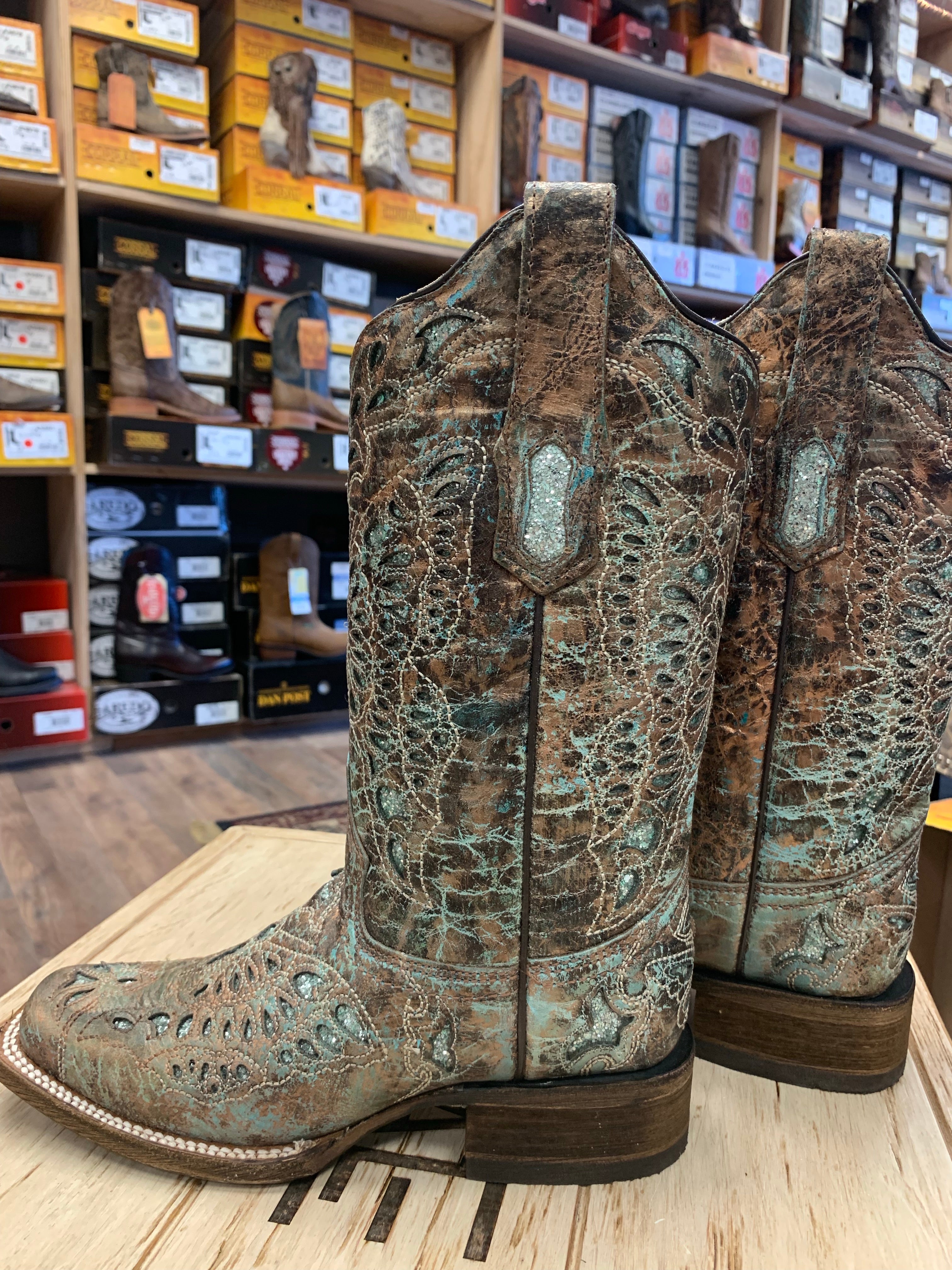 Corral metallic cowboy outlet boot