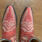 CORRAL  Circle G by Corral Women's Red Embroidery & Zipper Cowgirl Ankle Bootie L5704
