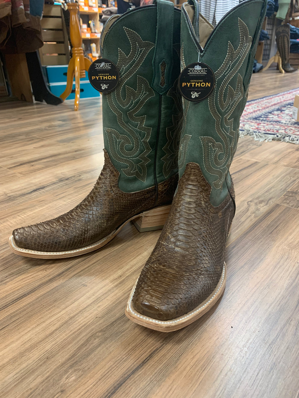 Corral Boots A4287 Men's Corral Python Embroidered Performance Western Boot - Boot N Shoot