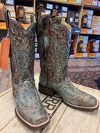 Corral Ladies Metallic Bronze/Turquoise Glitter Boot A2955